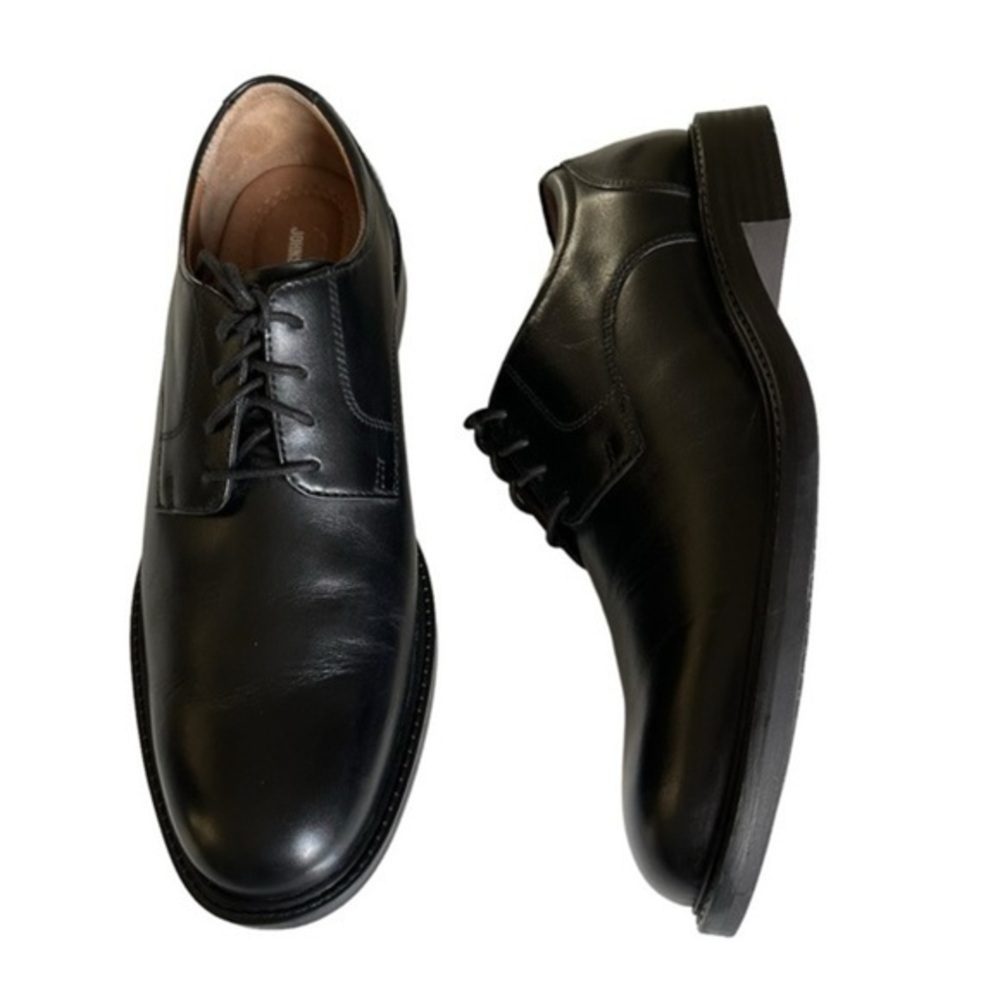 JOHNSTON & MURPHY‎ CARLSON BLACK PLAIN-TOE DERBY OXFORDS SIZE 11.5